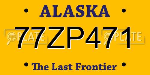 77ZP471 Alaska License Plate