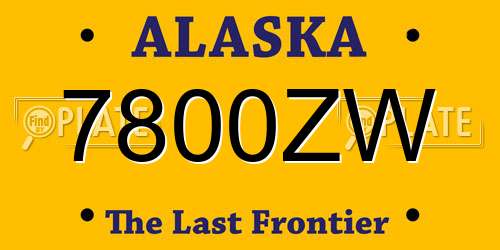 7800ZW Alaska License Plate