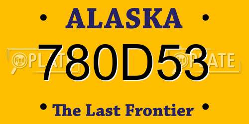 780D53 Alaska License Plate