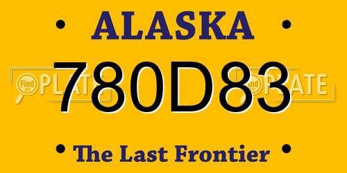 780D83 Alaska License Plate