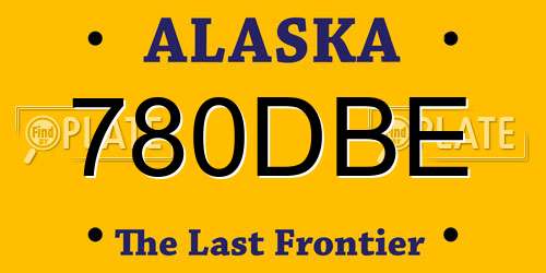 780DBE Alaska License Plate