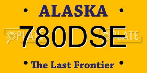 780DSE Alaska License Plate