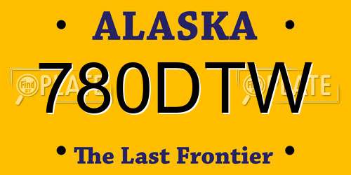 780DTW Alaska License Plate