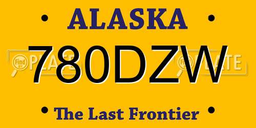 780DZW Alaska License Plate