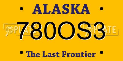 780OS3 Alaska License Plate