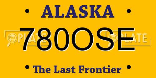 780OSE Alaska License Plate