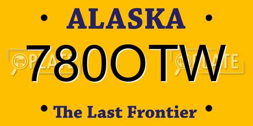780OTW Alaska License Plate