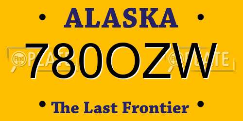 780OZW Alaska License Plate