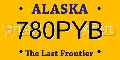 780PYB Alaska License Plate