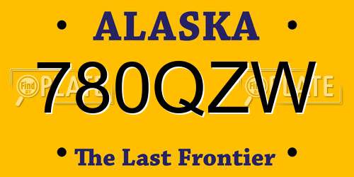 780QZW Alaska License Plate