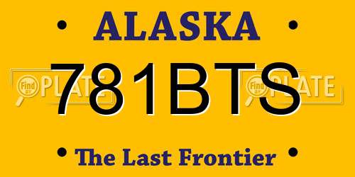 781BTS Alaska License Plate
