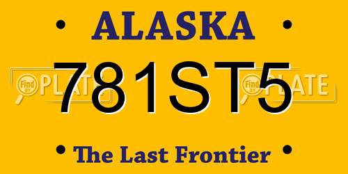 781ST5 Alaska License Plate
