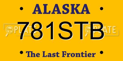 781STB Alaska License Plate