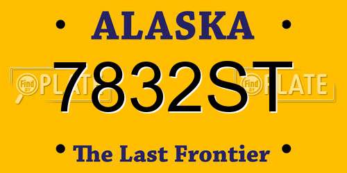7832ST Alaska License Plate