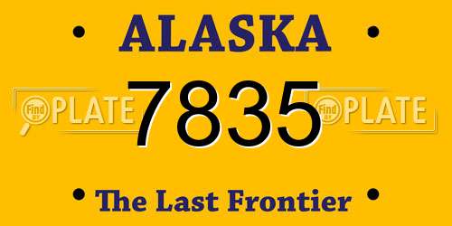 7835 Alaska License Plate
