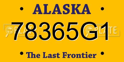 78365G1 Alaska License Plate