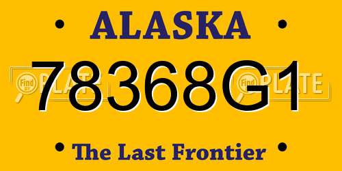 78368G1 Alaska License Plate
