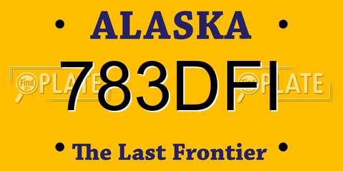 783DFI Alaska License Plate