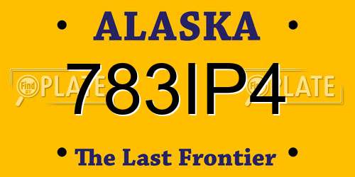 783IP4 Alaska License Plate