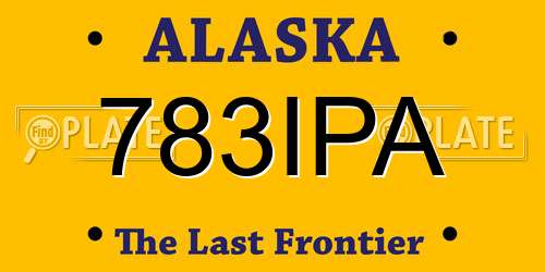 783IPA Alaska License Plate