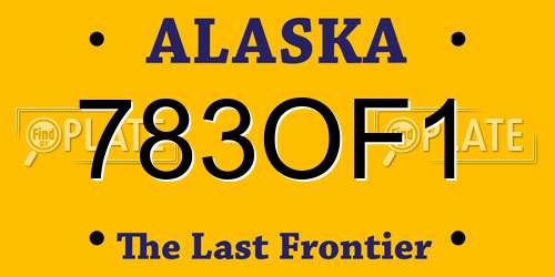 783OF1 Alaska License Plate