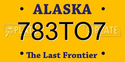 783TO7 Alaska License Plate