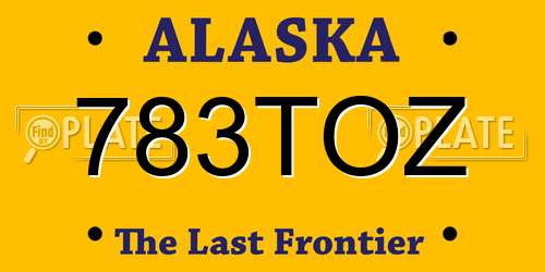 783TOZ Alaska License Plate
