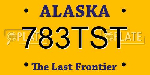 783TST Alaska License Plate