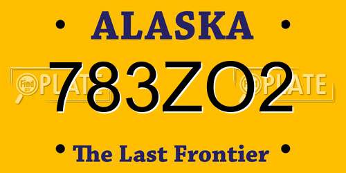 783ZO2 Alaska License Plate