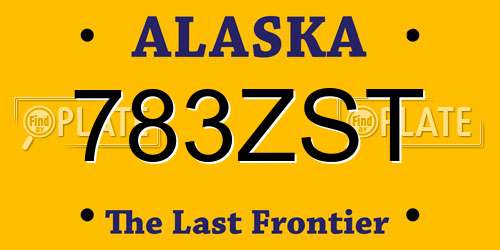 783ZST Alaska License Plate