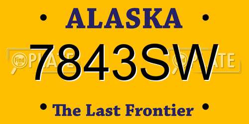 7843SW Alaska License Plate