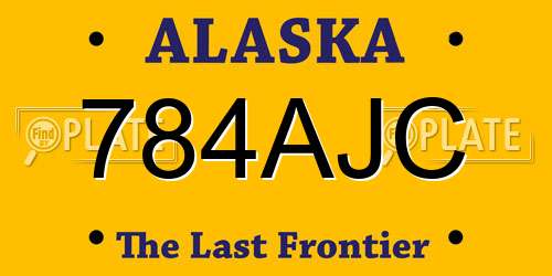 784AJC Alaska License Plate