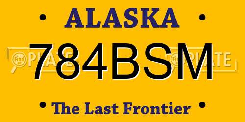 784BSM Alaska License Plate