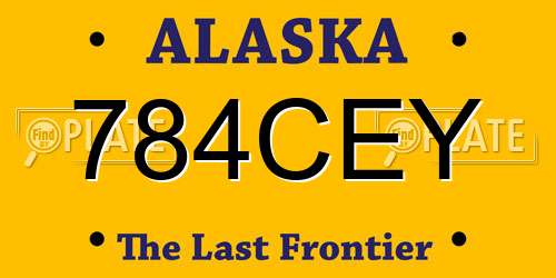 784CEY Alaska License Plate