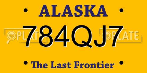 784QJ7 Alaska License Plate