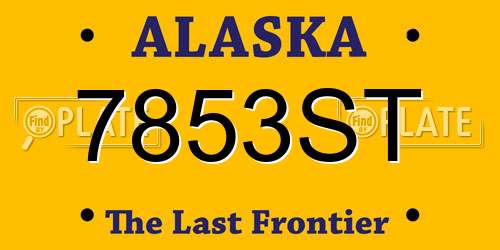7853ST Alaska License Plate