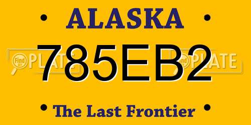 785EB2 Alaska License Plate