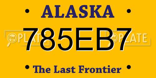 785EB7 Alaska License Plate