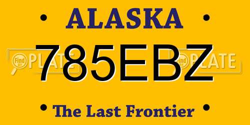 785EBZ Alaska License Plate