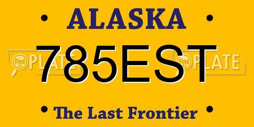 785EST Alaska License Plate