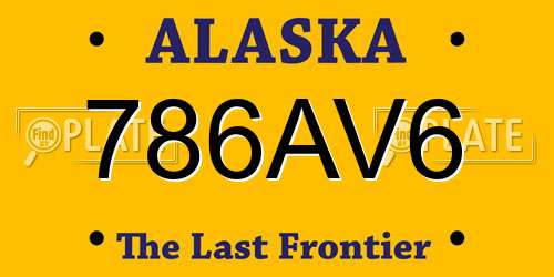 786AV6 Alaska License Plate