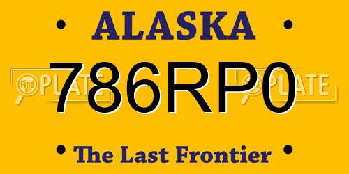 786RP0 Alaska License Plate