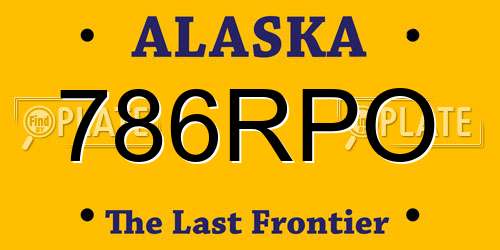 786RPO Alaska License Plate