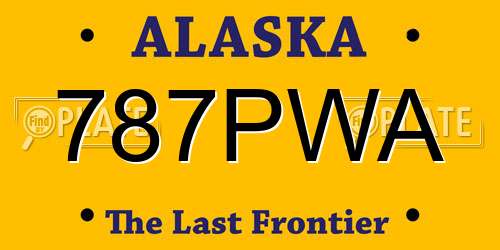 787PWA Alaska License Plate