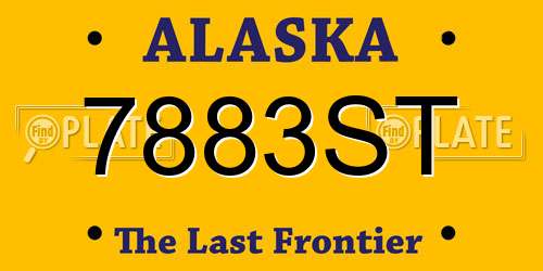 7883ST Alaska License Plate