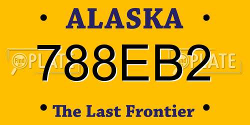 788EB2 Alaska License Plate