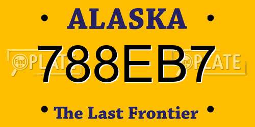 788EB7 Alaska License Plate