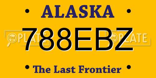 788EBZ Alaska License Plate