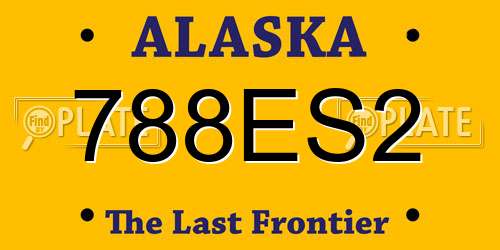 788ES2 Alaska License Plate
