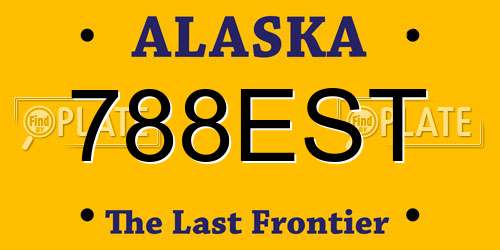 788EST Alaska License Plate
